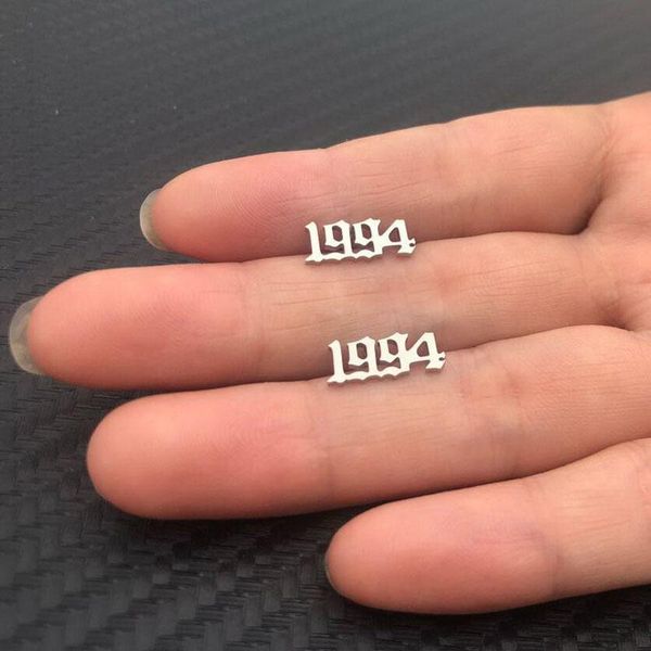 

1 пара цвета золота нержавеющей стали серьги для мужчин женщины готические street punk серьги 1989 2000 свадьба дата рождения jewelry jllabk, Golden