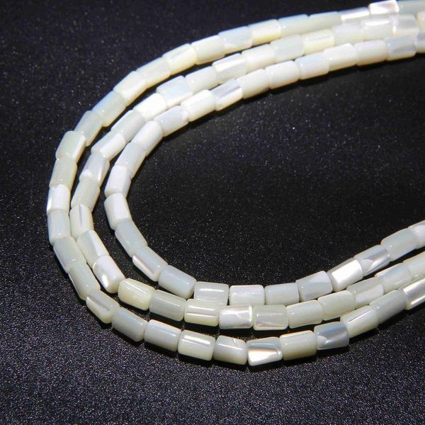 

natural white mother of pearl shell tube round beads loose smooth shell spacer beads for jewelry making necklace brac jllafs, Black
