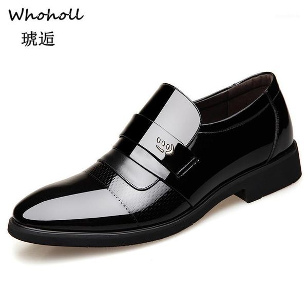 

dress shoes whoholl brand italian mens leather big size luxury men office loafers man casual wedding 441, Black