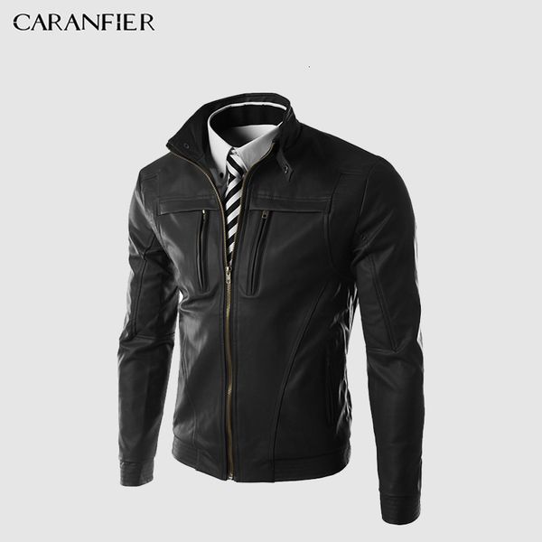 

mens leather jackets male coats stand collar pu clothing men bomber motorcycle biker riding jacket casaco masculino, Black