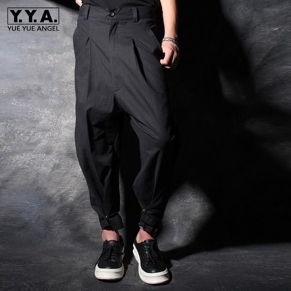 

men baggy harem pants summer new loose black hip hop trousers comfort streetwear vintage pocket button wide leg pants oversize