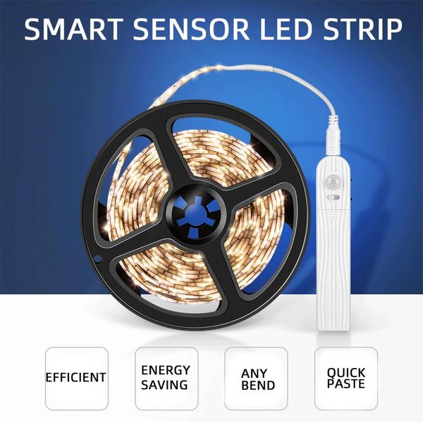 

led smart sensor light strip 1м 2м гибкий водонепроницаемый спальня кабинет light strip 2835 dc 5v инфракрасный датчик света прокладки кпт y