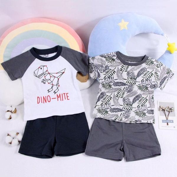 

summer t-shirt+short pants baby boys cotton clothing sets outfits bebes suits 12m to 2 years old and short pants, White