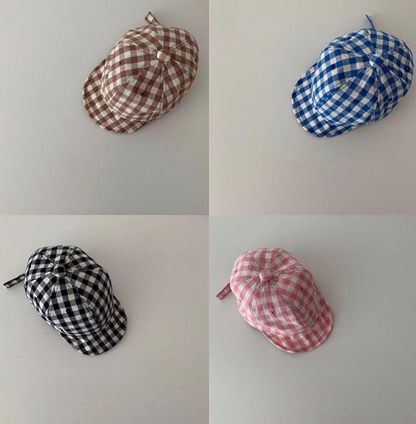 

hair accessories autumn boys girls hat fashion plaid caps korean kids baseball pograph pro, Slivery;white