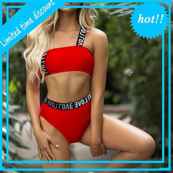 

2021 new women backless badmode summer elegant off shoulder beach bikini set mode cusual sports style two batmode, Red;black