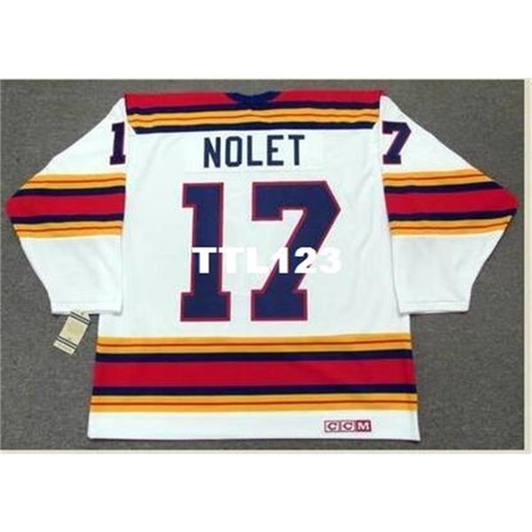 

421 #17 simon nolet kansas city scouts 1975 ccm vintage home hockey jersey or custom any name or number retro jersey, Black