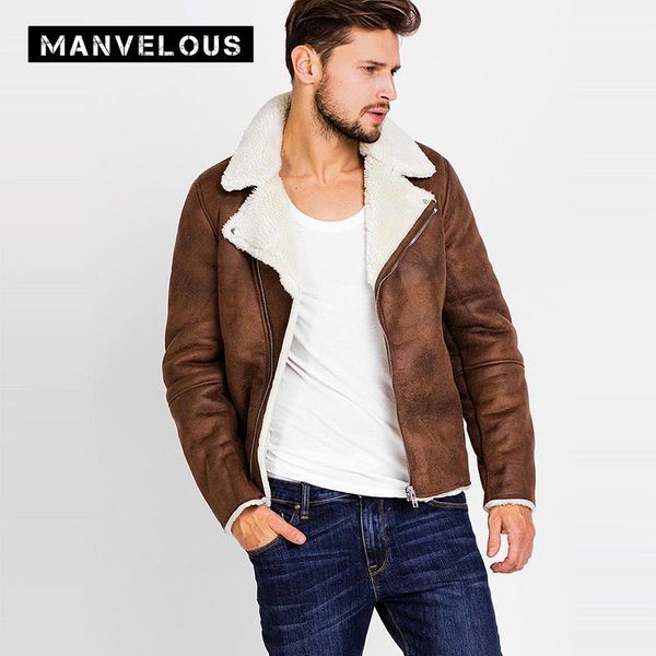 

manvelous pu jacket men 2017 fashion solid wide-waisted long sleeve european & american flocking zipper mens brand jackets coats1, Black;brown