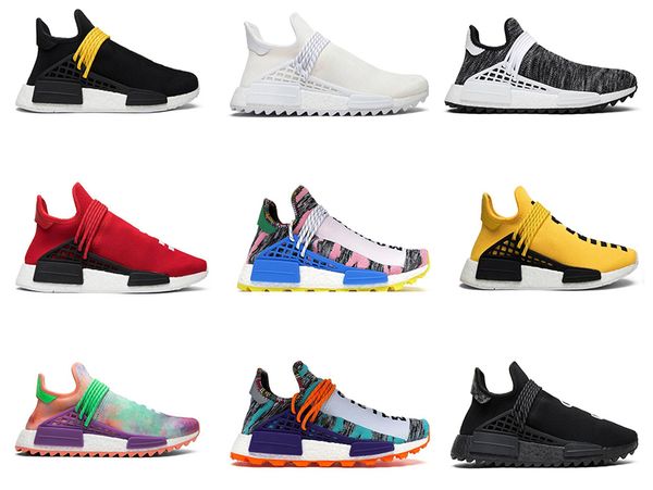 

solar pack hu inspiration tr human race outdoor shoes pharrell williams heart mind nerd white bold core black sports sneakers 36-45