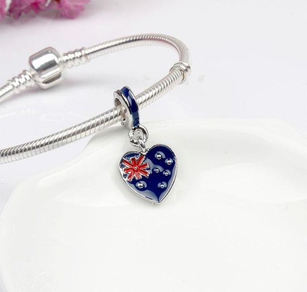 

флаги сердца charm fit silver diy bractelet russina 2018 дизайн сплава эмаль канада canada ect world europeated metal metal uk fashion cup j, Bronze;silver