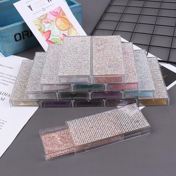 

false eyelashes 1pcs bling glitter eyelash pull box diamond packaging 3d empty lash case