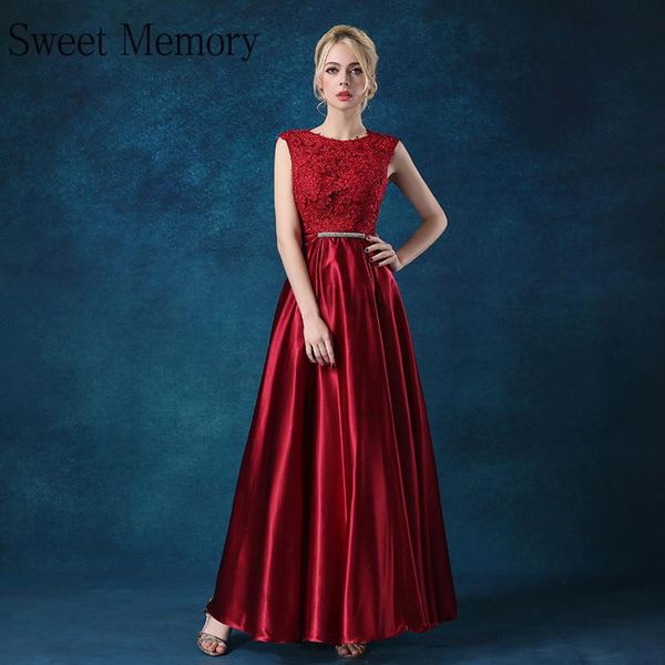 

a20108 custom made evening gowns wine red gold pink blue long party dress women lace satin wedding occasion dresses sweet memory, Black;gray