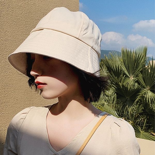 

women's summer demo bucket ladies cotton casual spring fisherman cap classic sun protection panama male travel bob hat, Blue;gray