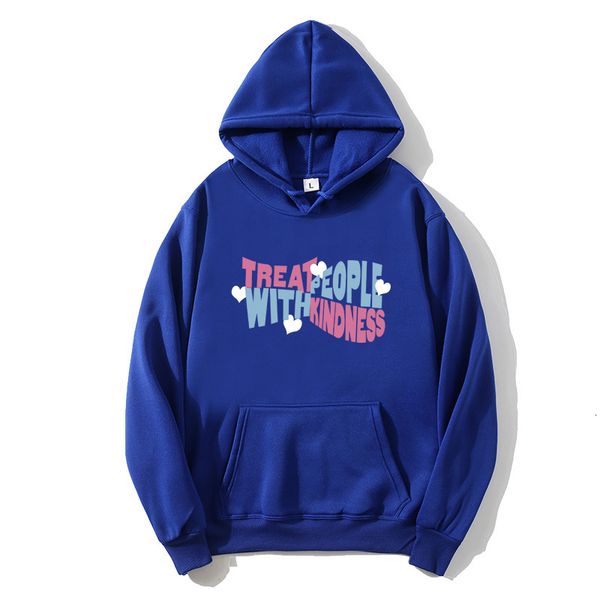 

2021 new harry styles tpwk treat people with kindness hoodies women men hip hop sweatshirts adore u thin veet warm hooded ghkc, Black
