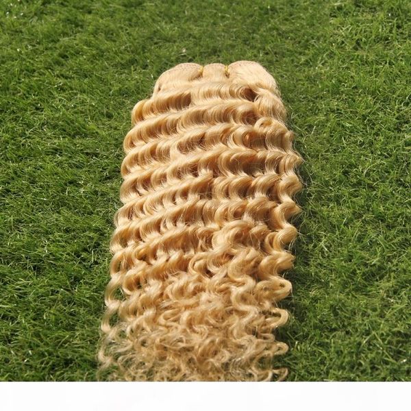 

peruvian deep wave hair bundles 10-30 inchs #613 bleach blonde color hair weave 1 piece 100% human hair extension, Black