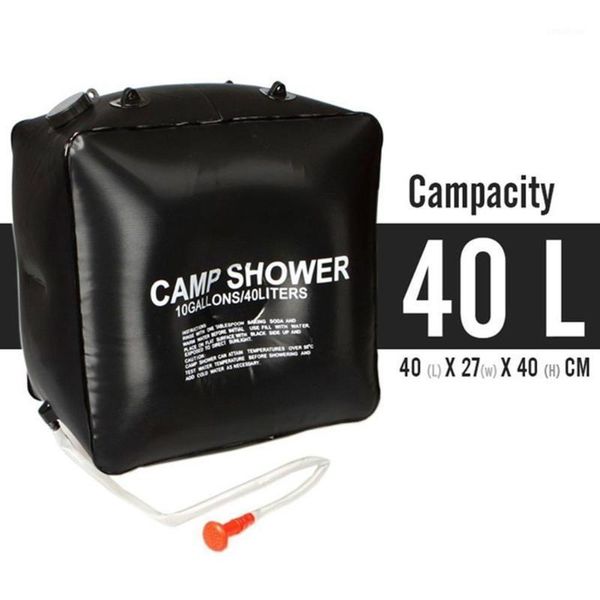 

40l shower bag foldable solar energy heated camp pvc water bag for traveling camping hiking climbing body pet cleaning water1