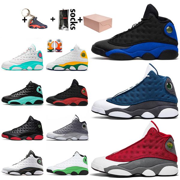 

with box women mens jumpman 13 13s basketball shoes flint hyper royal starfish bred soar green he got game pink mens sneakers trainers, White;red