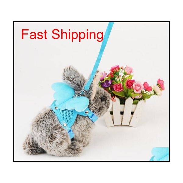 

rabbit traction cute angel wings design bunny hamster rabbit vest harness with leash lead ekaig