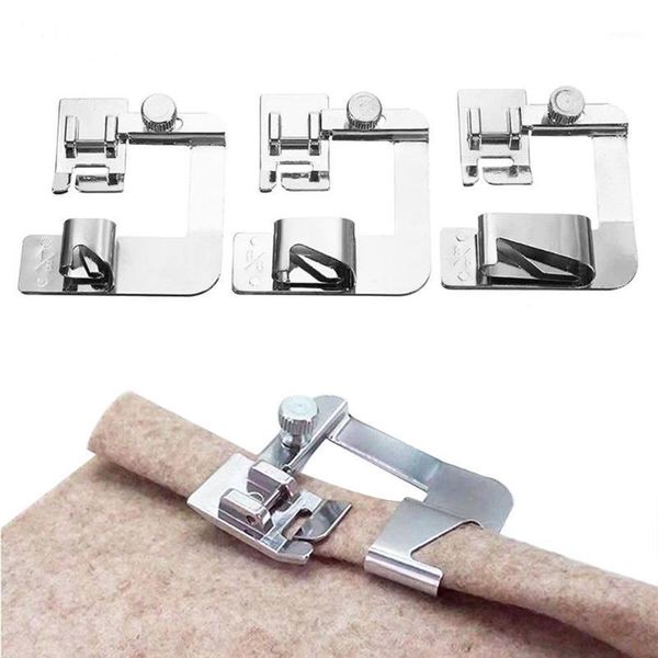 

4 sizes domestic sewing machine foot presser rolled hem feet for household sewing machine parts tool1, Black