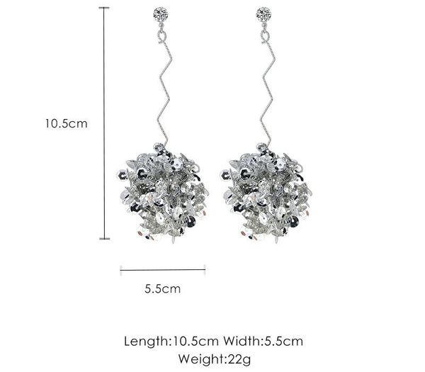 

exaggerated fashion earrings femininity long tassel earrings personality wild artificial rhinestone earrings female j190718, Golden;silver