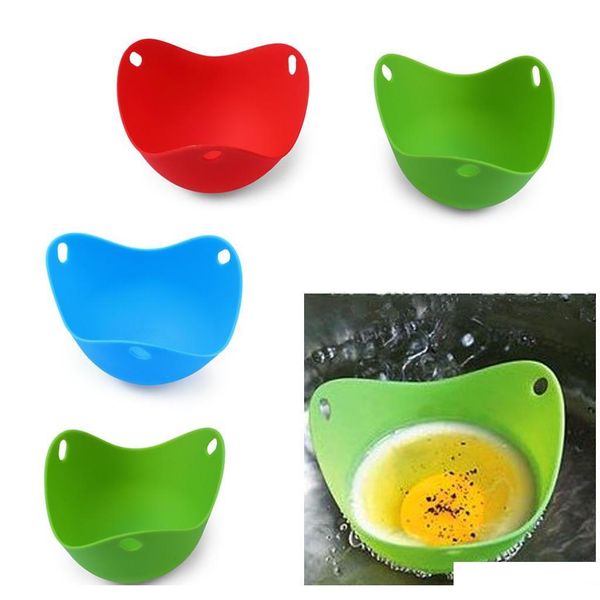

4x kitchen sile egg poacher cups with ring standers mold bowl shape pancake kitche jllcyi allguy