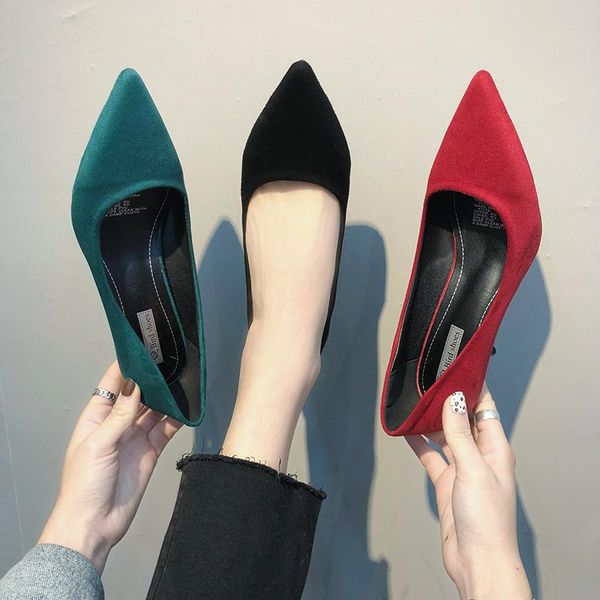 

office lady shoes velvet high heels dress shoes thick heels pumps woman work black heel ladies shoe zapatos mujer 76c99