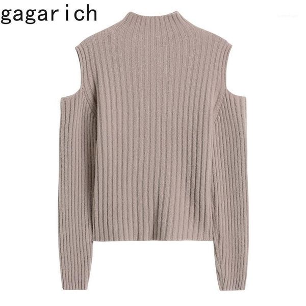 

women's sweaters gagarich women sweater 2021 winter autumn korea simple casual shoulder hollowed designed ladies minimalist knitted pul, White;black