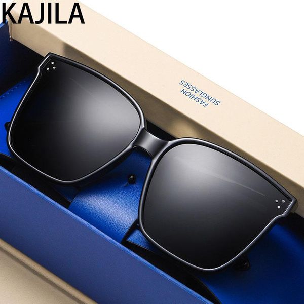 

kajila design sunglasses men polarized square large frame vintage shades sun glasses for women gafas de sol hombre, White;black