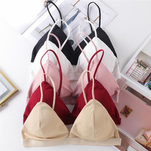 

seamless soft bras for women thin strap wireless push up bra backless comfort underwear bralette lingerie1, Red;black