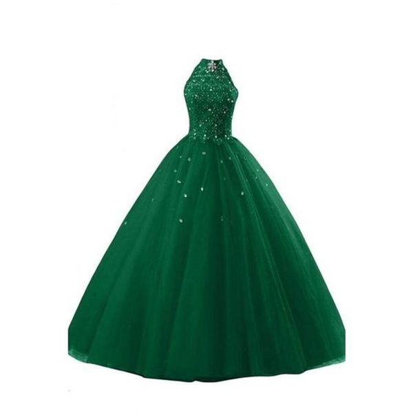Verde Quinceanera Abiti Abito da ballo Abito in rilievo Appliques Sweet 16 Abiti Plus Size Lunga forma formale da sera Prom Gowns QC1562