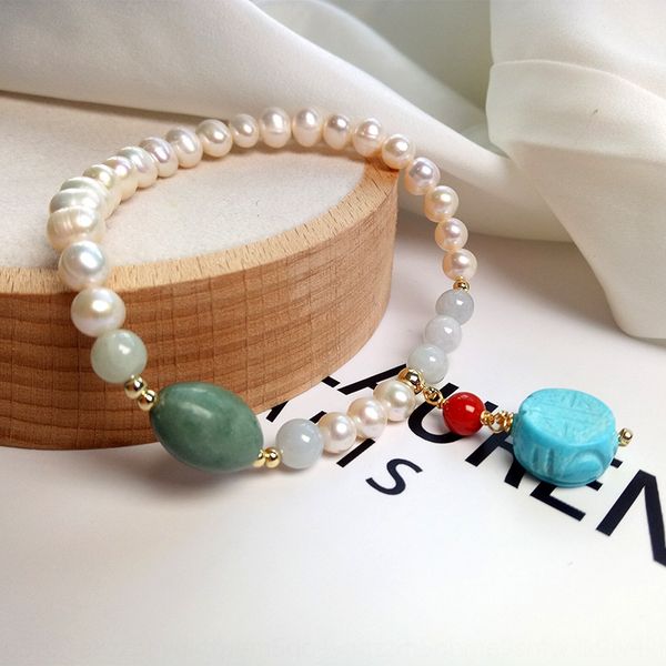 

danshui pearl бирюзовый браслет женщин 14k золото завернутый корейской версии чистый красный темперамент бирюзовый браслет рука ювелирных из, Golden;silver