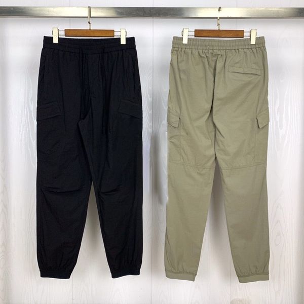

mens luxury pants compass badge embroidered cargo pants with pockets and casual trousers springtime new style, Black