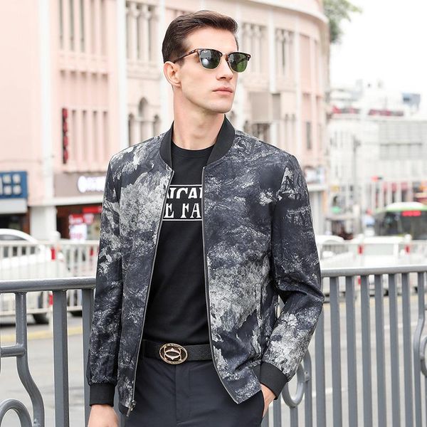 

baidafei 2020 новая осень умная повседневная куртка мода папа носит новый двухсторонний пальто классический стенд молния свободная мужская о, Black;brown