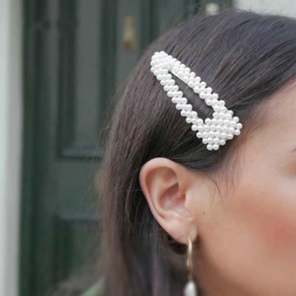 

gold handmade hair clips long strip pearl hairpin headdress statement women jewelry liu hai hairpin accessories gifts wholesale, Golden;silver