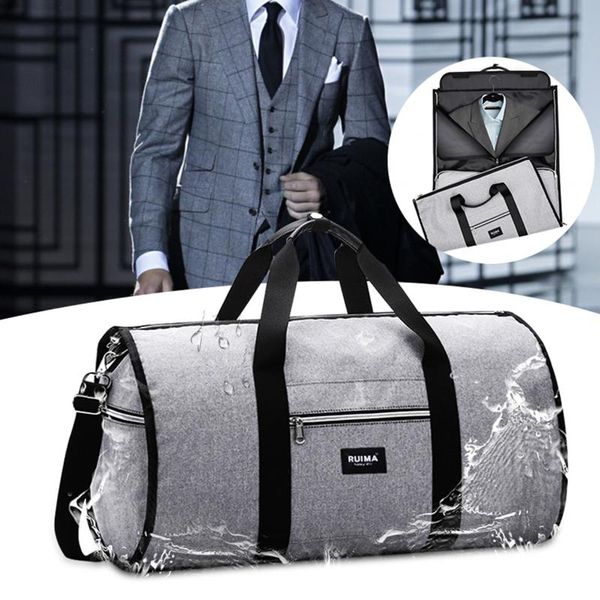 

travel bag multifunction men suit storage large capacity luggage handbag male waterproof travel duffel bag shoes pocket