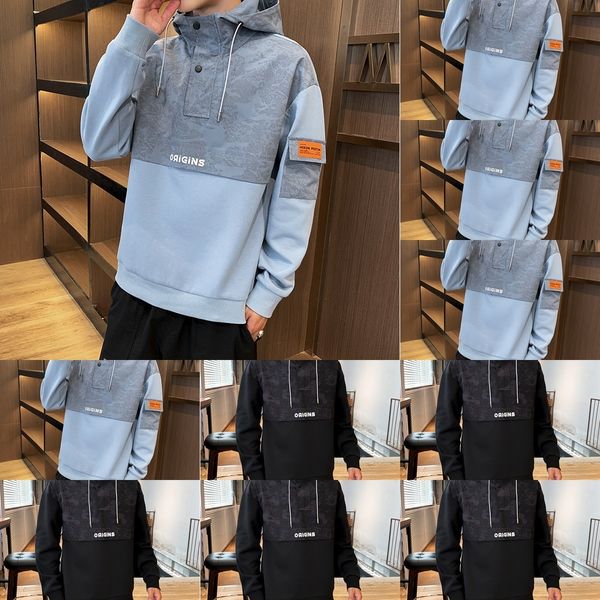 

9gii8 fashion 2020 new hooded pullover pullovert-shirt pulloversweater autumn korean pullover loose men's men's brand youth t-shir, Black