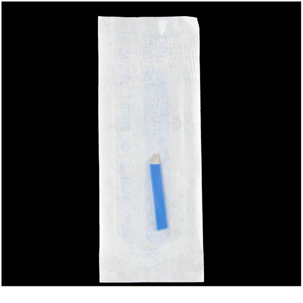 

50 pcs blue 12-pin permanent makeup manual eyebrow tattoo needles blade for 3d embroidery microblading tattoo pen jllwzb