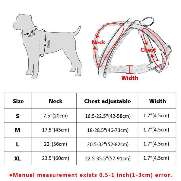 

nylon reflective soft mesh padded dog harness vest for medium large dog pitbull adjustable s m l xl 3 colors pi bbyqjb