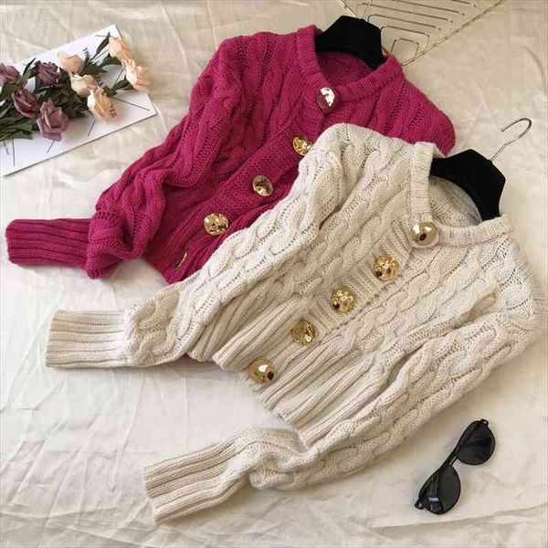 

autumn thicker trend loose long sleeve knitted female twist sweater loose cardigan o-neck warm fashion jacket, White;black