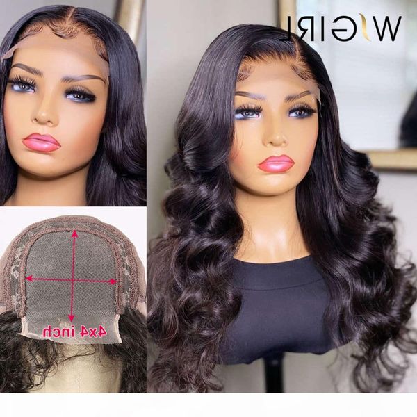 

wigirl 4x4 closure human brazilian body wave lace wigs for black women bob wig pre plucked with baby hair, Black;brown