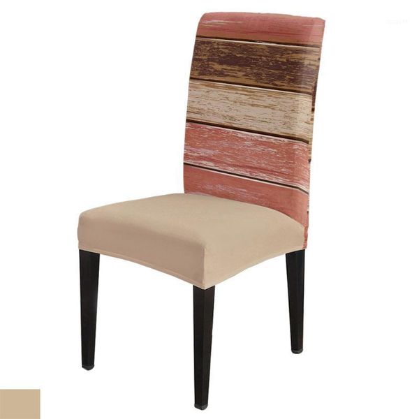 

dining chair covers retro wood grain texture red chair covers modern elastic printing l wedding home1