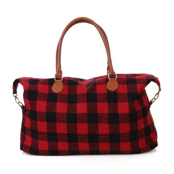 

wholesale check handbag red black plaid bags large capacity travel tote with pu handle sport fitness yoga s jllpjc bdebag