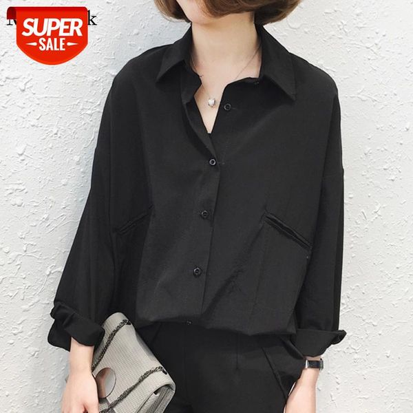 

Autumn Plus Size Blouse Women 2021 Solid Turn-down Collar Cardigan Women Shirts Long Sleeve Blouses Casual Blusas 10323 #Pp2Z, White