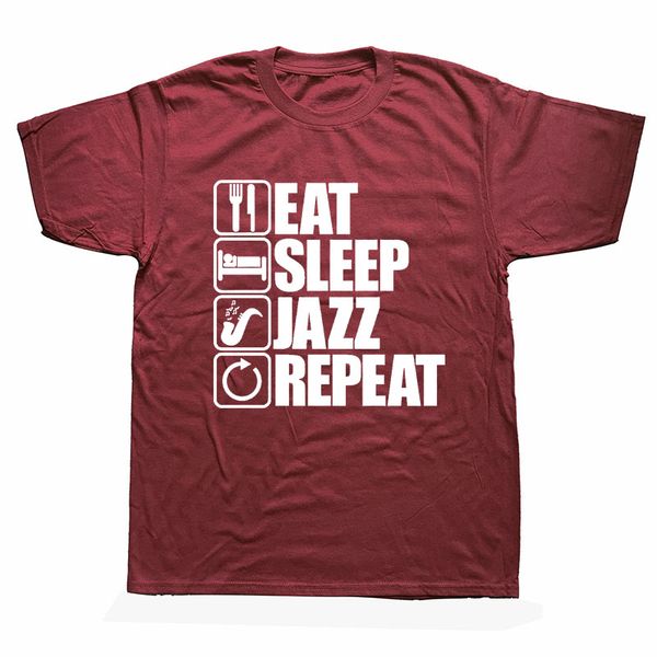 

спорт смешной eat sleep джазовый повторные музыка graphic t рубашки мужчины лето хлопок harajuku плюс размер o шея streetwear hip hop футбол