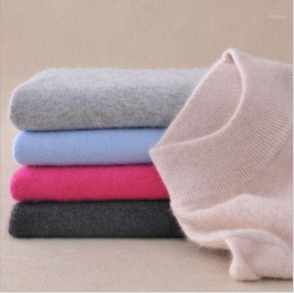

women's sweaters wholesale- women sweater pure cashmere knitted pullovers 2021 winter thick knitwear female half turtleneck standard c, White;black