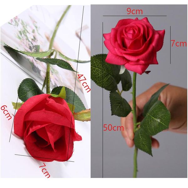

50cm red rose silk artificial roses white flowers bud fake flowers for home valentine's day gift wedding decoration indo bbyigy