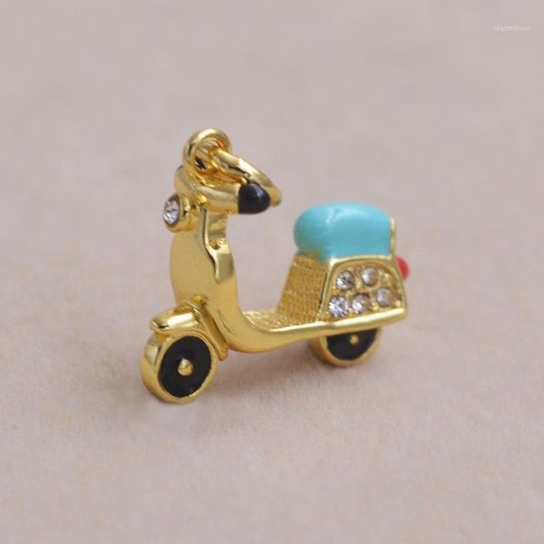 

925 Sterling Silver Mini Zircon Motorcycle Charms Fit Original Bracelet Necklace DIY Jewelry Making Fashion Gift Wholesale1, Bronze;silver