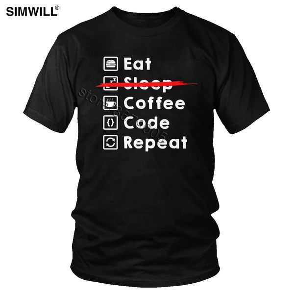 

funny eat coffee code repeat for humor saying tee short sleeve programmers coding developer gift hooded sweatshirt hoodie men t shirt