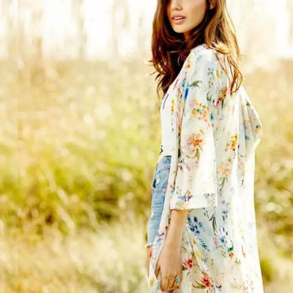 

womens clothing summer sunproof cardigan fashion women chiffon bikini cover up kimono cardigan coat bathing, White