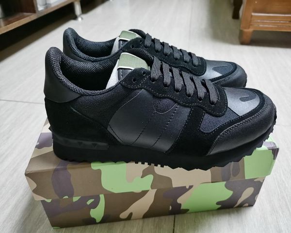 

new fashion men's and women sport shoes super quality camouflage leather lace-up shoes 35-46 ing, Black