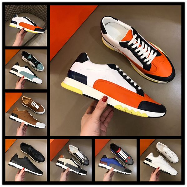 

men women casual shoes genuine leather mesh pointed race runner shoes outdoors trainers with box big size 38-44, Black